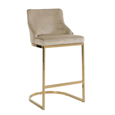 Mia Gold & Khaki Velvet Bar Stool